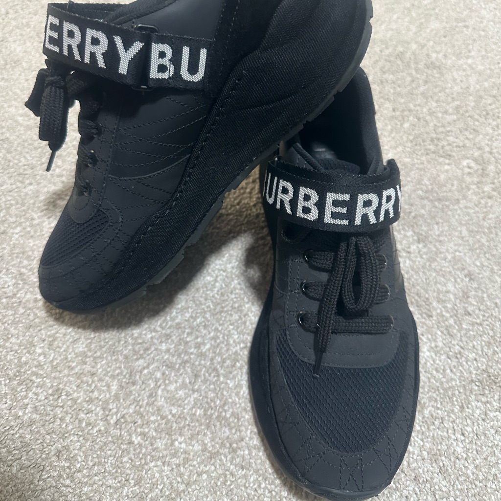 Burberry Black And White Logo Sneakers
